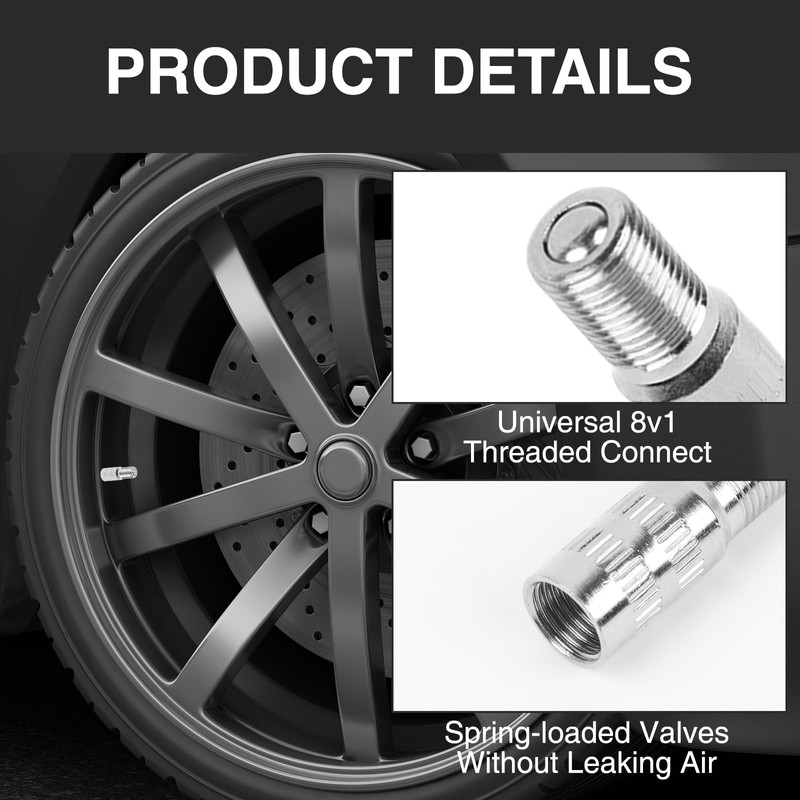 8PCS Tire Valve Stem Extension with Two Sizes: 39mm and