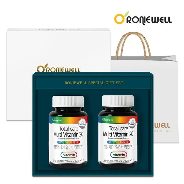 Roniwell Total Care Multivitamin 20 90 tablets, 2 packs (total 6 months supply), single option / 로니웰 토탈케어 멀티비타민20 90정 2입 (총6개월분), 단일옵션