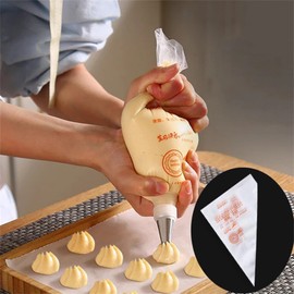 Ceiourich Disposable Piping Bags 100pcs Anti Burst Pastry Bags With Bump Non-Slip Ideal for Icing, Frosting, Cakes, Cookies Decoration(Medium)