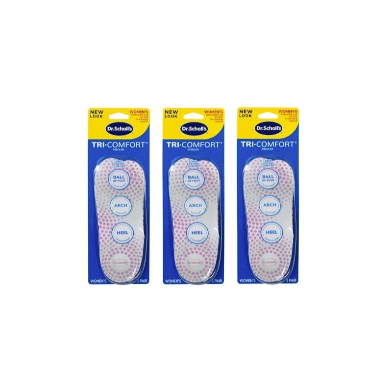 3 Pack Dr Scholl's Tri Comfort Insoles for Women Size