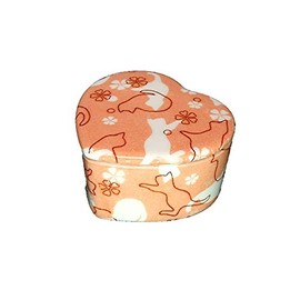 ACSWEBSHOP Original Cat Orange Heart Lid Trinket Box Ring Jewelry Case Pottery Cat Cat Condiment