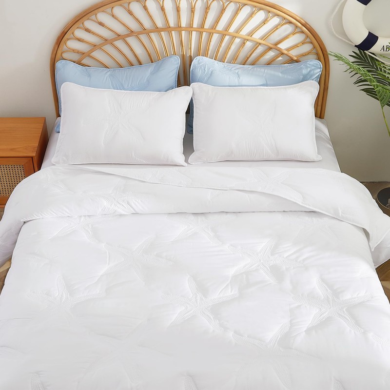 EVENHUG Coastal Quilt Sets King Size Summer Soft Lightweight Beach