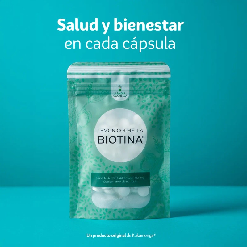 Biotina Lemon | Kit 2 | 100 Tabletas | Cabello