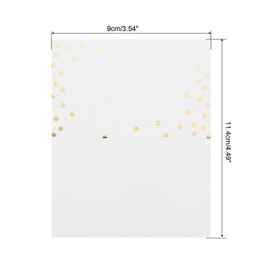 MECCANIXITY 20pcs Place Cards, Line Border Printable Place Name Cards for Table Setting Wedding Dinner Parties Events Reserved Seating, White Gold Dots