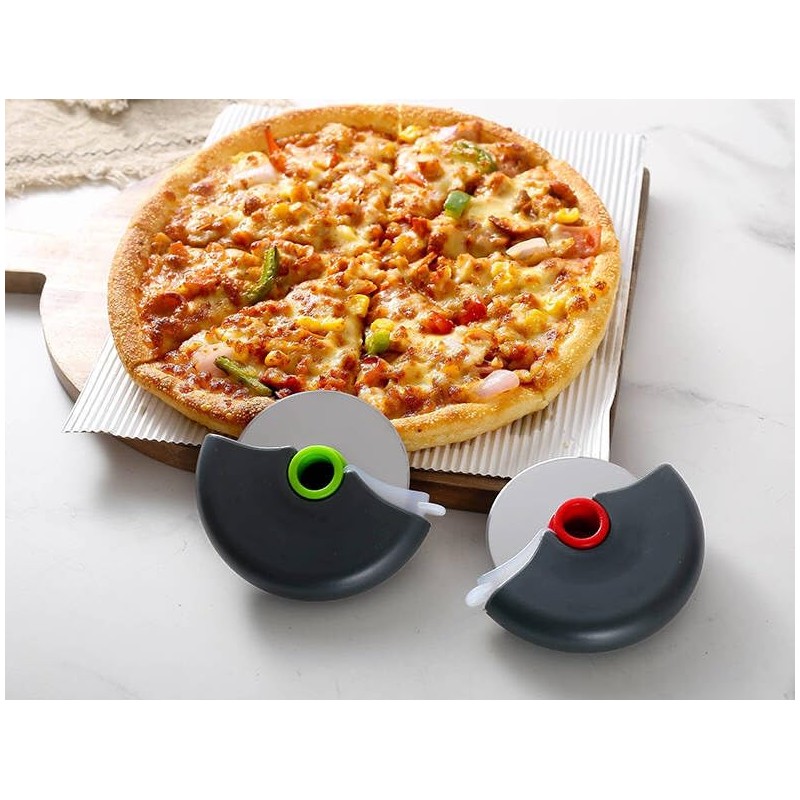 Infinity Homeware Pizza Wheel Cutter Disc Stainless Steel with Protector,