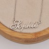 Dainty Friendship Name Necklace Silver for Girls with Heart Pendant