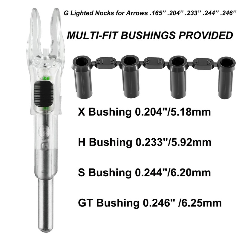 KEAUP 6/12 Pack G Lighted Nocks for Arrows with .165