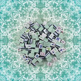 4-layer Professional Mahjong Tiles American Set 160-tile Pale Blue Acrylic Heavyweight Teal Baroque Lace Boutique EditionColor: Green Mahjong Mat