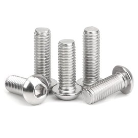  M5 14mm Screws,M5-0.8x14mm Button Head Socket Cap Screw and Bolt, Stainless Steel Bolts, Allen Hex Drive,Full Thread,Bright Finish,Coarse Thread (M5*14mm(50Pcs))