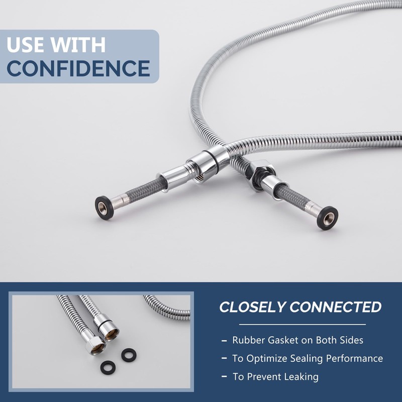 Angle Simple Replacement Shower Hose 79", Stainless Steel Flexible Handheld