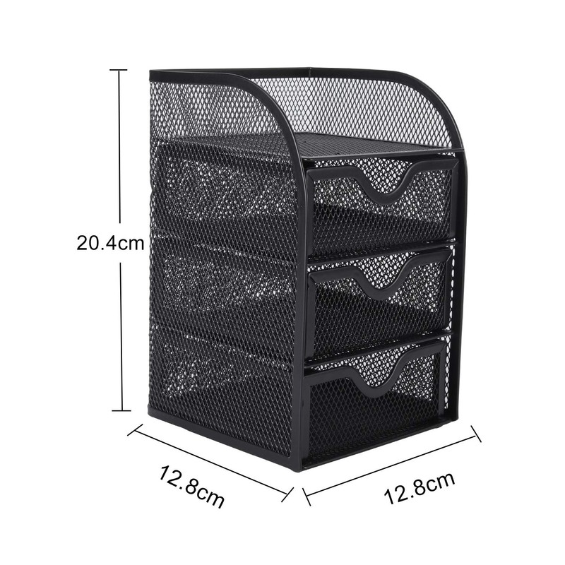 EasyPAG Mesh 3 Tier Small Drawer Storage Desk Tidy Desktop