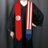 72 Inch Tunisia Flag and USA Flag Graduation Sash Unisex