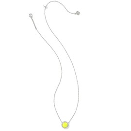 Kendra Scott Tennis Short Pendant Necklace, Rhodium Plated Brass, Magnesite, Fashion Jewelry for Women