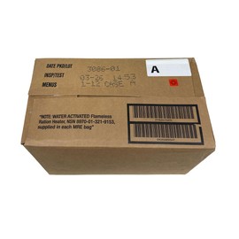 Ammo Can Man MRE (Meals-Ready-To-Eat) Case - Genuine Military Surplus MRE Case | 2026 Inspection Date (A Case Only - Menus 1-12)