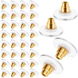 200 Pcs Earring Backs for Droopy Ears Backs Replacements Earring Backs for Heavy Bullet Clutch(Gold)