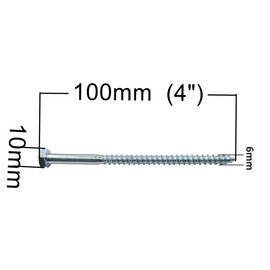 LLB 100mm M6 For Coach Screws Wood Hex Head Width 10mm Zinc Plated Sleeper Concrete Screw Hexagon Lag Half Thread Bolts Silver Long 4 inch x 0.24 inch (6mm x 100mm) Pack of 10
