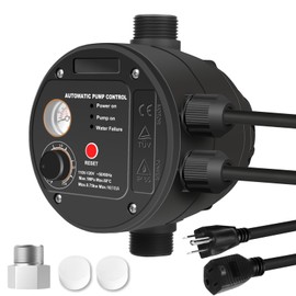IP65 Automatic Pump Controller, Rotary Adjustment, Metal Pump Connector, Electronic Switch Control Water Pump Pressure Controller, 110V/0.75KW/1MPa,TÜV, Ideal for Home, Garden, and Industrial Use.