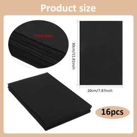 jwogngls 16 Pieces Stiff Felt, 2 mm Thick Felt for Crafts, 20 x 30 cm Soft Craft Felt for Crafts, Felt Sheets for Handmade, DIY Sewing Project, Party Decorations