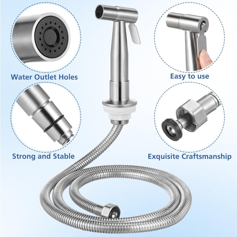 Operitacx Sink Sprayer with Hose, Universal Pull Out 304 Stainless