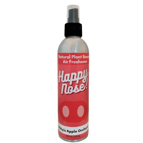 Happy Nose! Natural Plant-Based Air Freshener, Odor Neutralizer Spray for Home, Work, Pets, Vehicle, Smoke, Sports Equipment (Abby's Apple Orchard, 1 Pack)