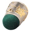 Sewing Pin Cushion Round Zinc Alloy Base Retro Style Pleuche