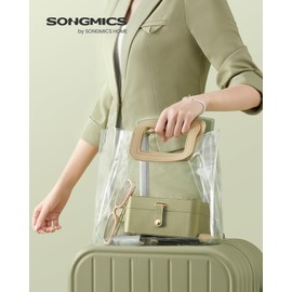 SONGMICS JBC166C02 Jewelry Box, Portable, 2-Layer Travel, Portable, Jewelry Suitcase, 4.3 x 6.3 x 3.1 inches (11 x 16 x 8 cm), PU Surface, Necklace, Ring, Ring Rest, Wristwatch, Cosmetics, Present,