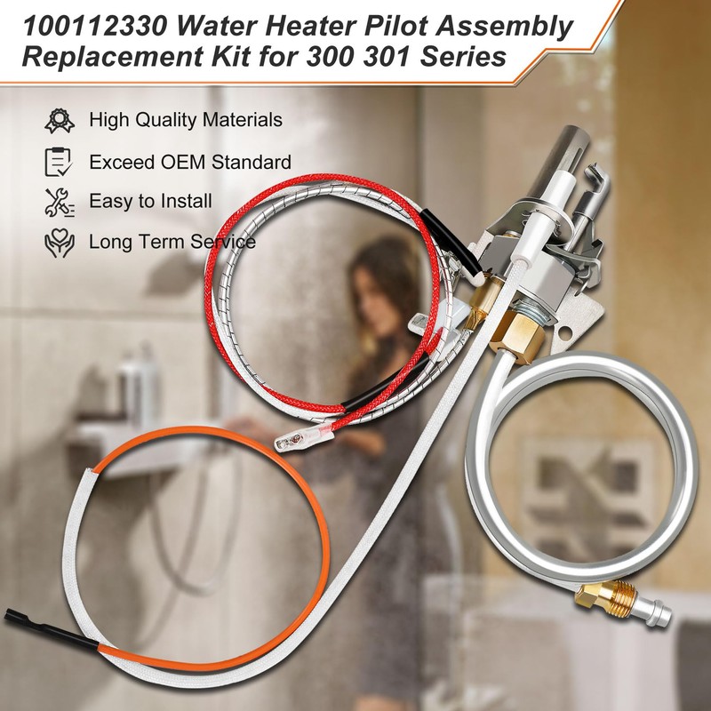 Upgrade 100112330 Water Heater Pilot Assembly, Replace 9007876 Thermopile, Compatible