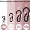 EGGMARCH EGGMARCH 8 Pack Black Carabiner Clips with 8 Key Rings Heavy Duty Spring Snap Hook Zinc-Galvanized Steel Snap Clip Rope Connector Link Hooks for Camping Fishing Hiking Swing Hammock Dog Leash (6 cm)