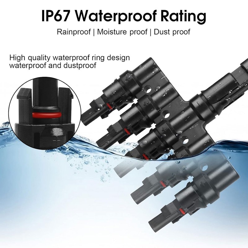 Solar T Branch Connector 1 to 5 PPO IP67 Waterproof