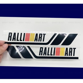 Mitsubishi RALLI ART Sticker Body Fender Door Side Glass Side Skirt Emblem Waterproof Heat Resistant Hide Scratch Improve Appearance Cool (Black)