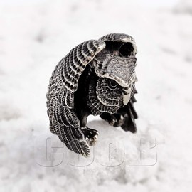 CooB EDC Paracord Bead Beads, Charm, Beard Bead OWL Animal. Metal Hand Made Paracord Lanyard Beads Charms for Knife Lanyard Accessories, Beard Beads 1Pcs/Lot (Owl)