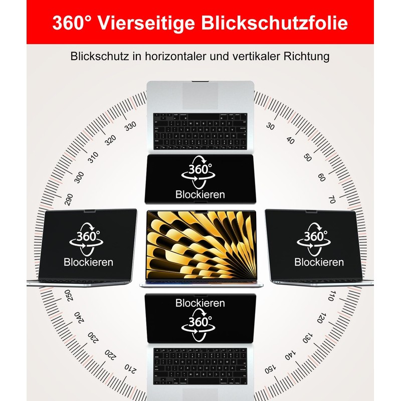 ZOEGAA 360 Macbook Air 15 Privacy Screen Protector