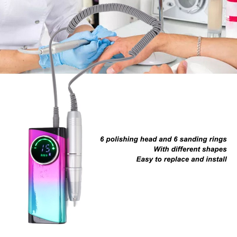 Electric Nail Drill Machine 30000RPM 2600mAh Battery Nail Polishing Machine
