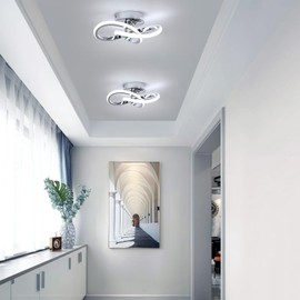 Toolight LED Ceiling Light, 22 W 2475 LM Ceiling Light Silver Cool White 6500 K, Modern Bedroom Lamp LED, Ceiling Lamp for Hallway, Kitchen, Balcony, Living Room, 25 cm