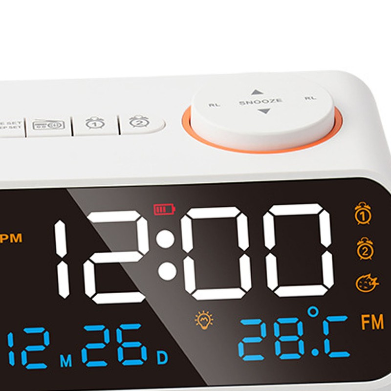 Alarm Clock Radio Multifunctional LED Music Timing Rechargeable FM Radio