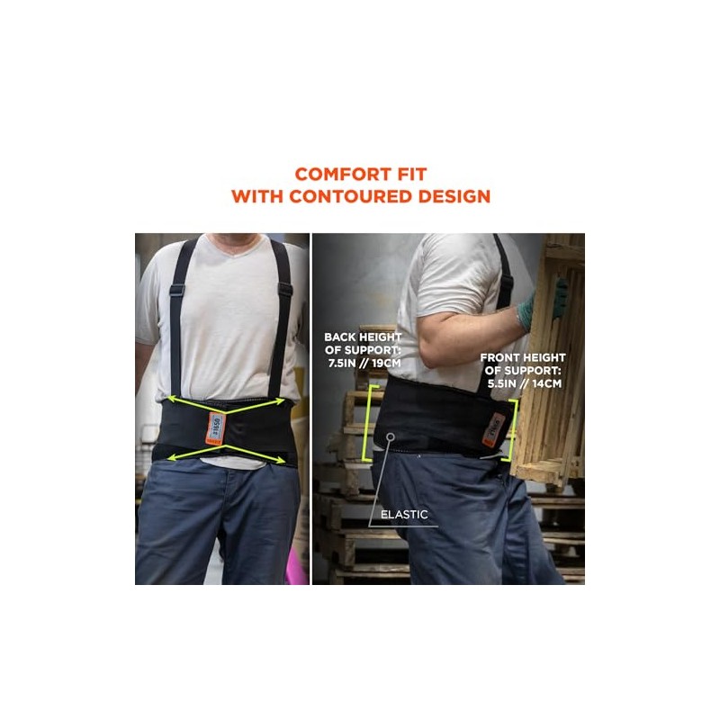 Ergodyne ProFlex 1650 Cinturón de apoyo para la espalda, elástico