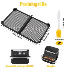 VEGCOO Spritzschutz für Ninja AF500EU | Heißluftfritteuse Zubehör Kompatibel mit Flexdrawer 10,4L | Air Fryer Zubehör Splash Guard, Effektiver Ölschutz für Ninja Foodi Accessories