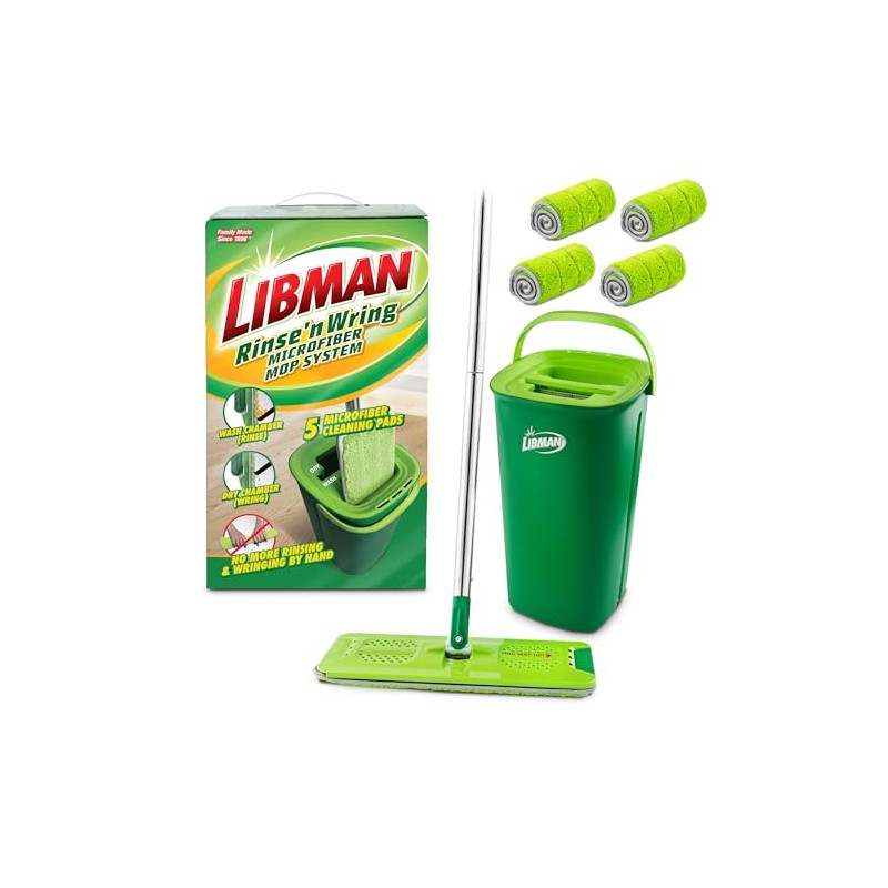 Libman Rinse 'n Wring Mop and Bucket System | Microfiber