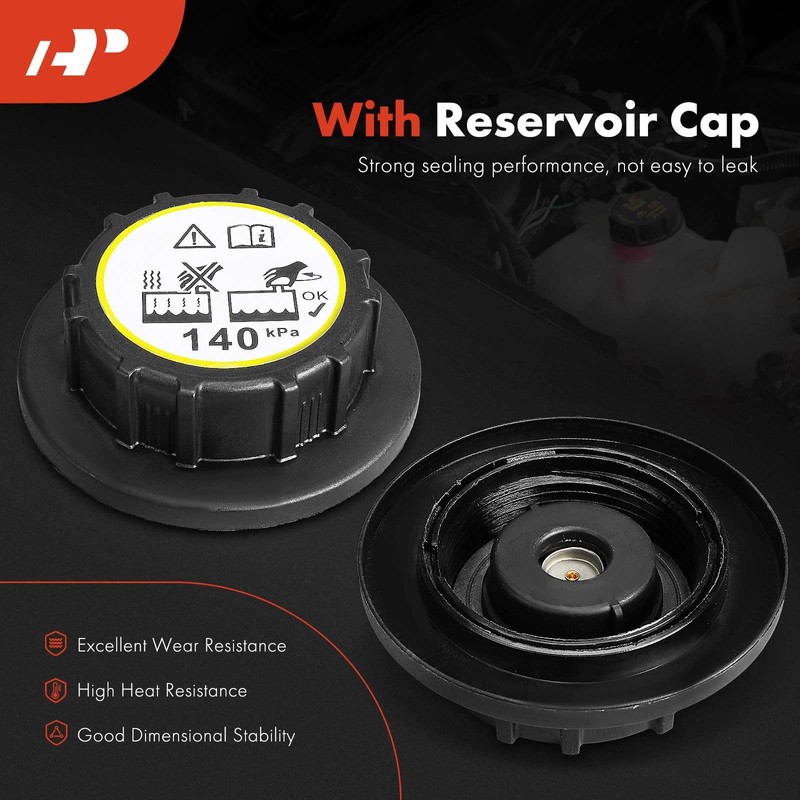 A-Premium Engine Coolant Overflow Recovery Reservoir Tank [with Cap &