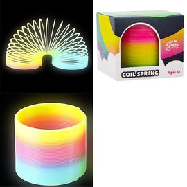 The Dreidel Company - Resorte helicoidal de plástico que brilla en la oscuridad, regalo de fiesta, relleno de bolsa de cumpleaños, relleno de calcetines, 3 pulgadas (80 mm) (individual)