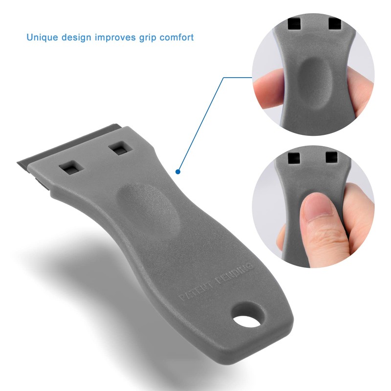 FOSHIO 2PCS Plastic Razor Blade Scraper Tool and 100PCS Plastic