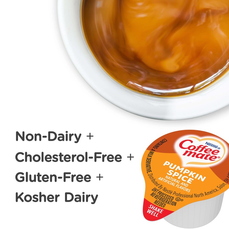 Nestle,Pumpkin Spice, Coffee-mate Liquid Coffee Creamer Single Serving Tubs -