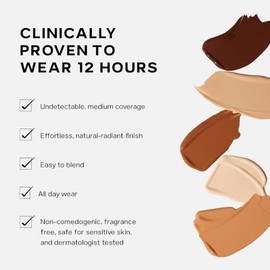 Corrector en crema radiante Slip Tint Corrector de cobertura total para ojeras, enrojecimiento e imperfecciones Fórmula ligera enriquecida con ácido h