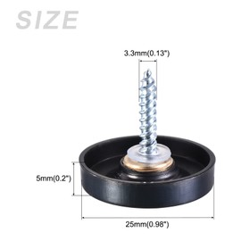 METALLIXITY Mirror Screws (25mm/0.98") 12Pcs, Decorative Cover Cap Nails Brushed - for Sign Advertising Hardware, Construction, Black