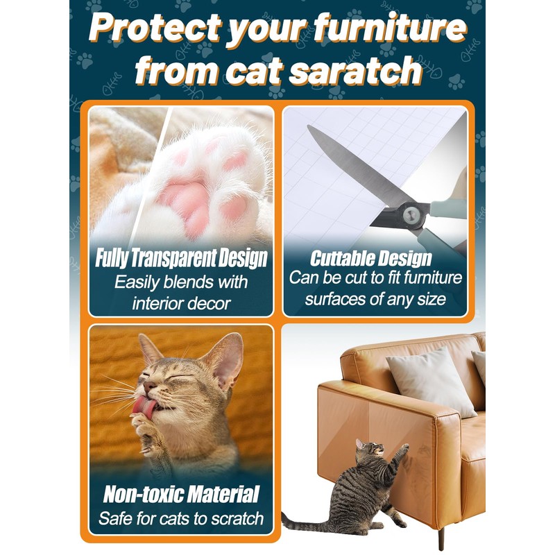 Acostop Cat Scratch Furniture Protector - Specially Designed for Leather