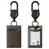 VULKIT Badge Holder Wallet with Retractable Clip, Leather Bifold Double