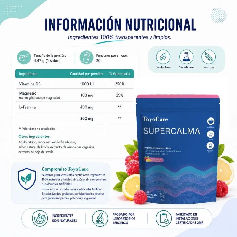 Toyocare Supercalm Suplemento Polvo Relajacion Ansiedad