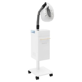 Nano Hair Steamer Micro Mist Standing Hair Machine, Professional Multi-Function Hair Care Equipment with Steam Cap & Wheels for Salon SPA Barber Shop 110V (White)