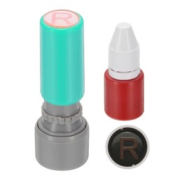 PATIKIL Letter Stamps Self Inking, Character Alphabet R Teacher Initial Ink Stamp Red Ink for Class Notebook Scrapbooking DIY Craft, Green