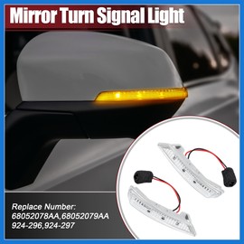 VekAuto Car LED Front Left Right Side Mirror Turn Signal Light Fit for Chrysler Town Country - Pack of 2 Silver Tone Auto Accessories
